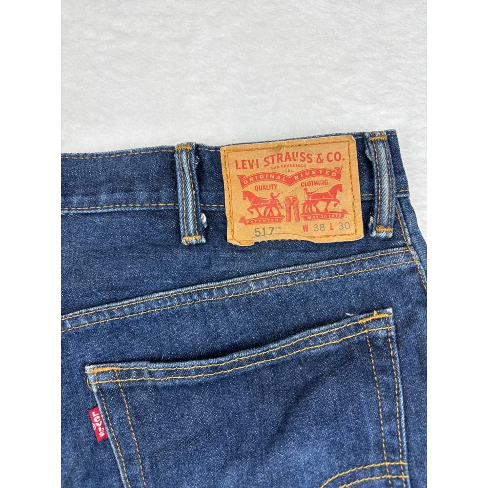 Levis 517 Men's 38x30 Western Bootcut Dark Wash Vintage Look Denim Jeans